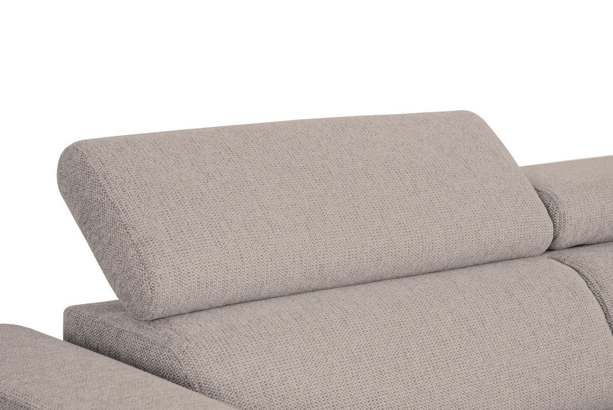 ECKSOFA in Struktur Taupe  - Taupe/Schwarz, Design, Kunststoff/Textil (205/284cm) - MID.YOU