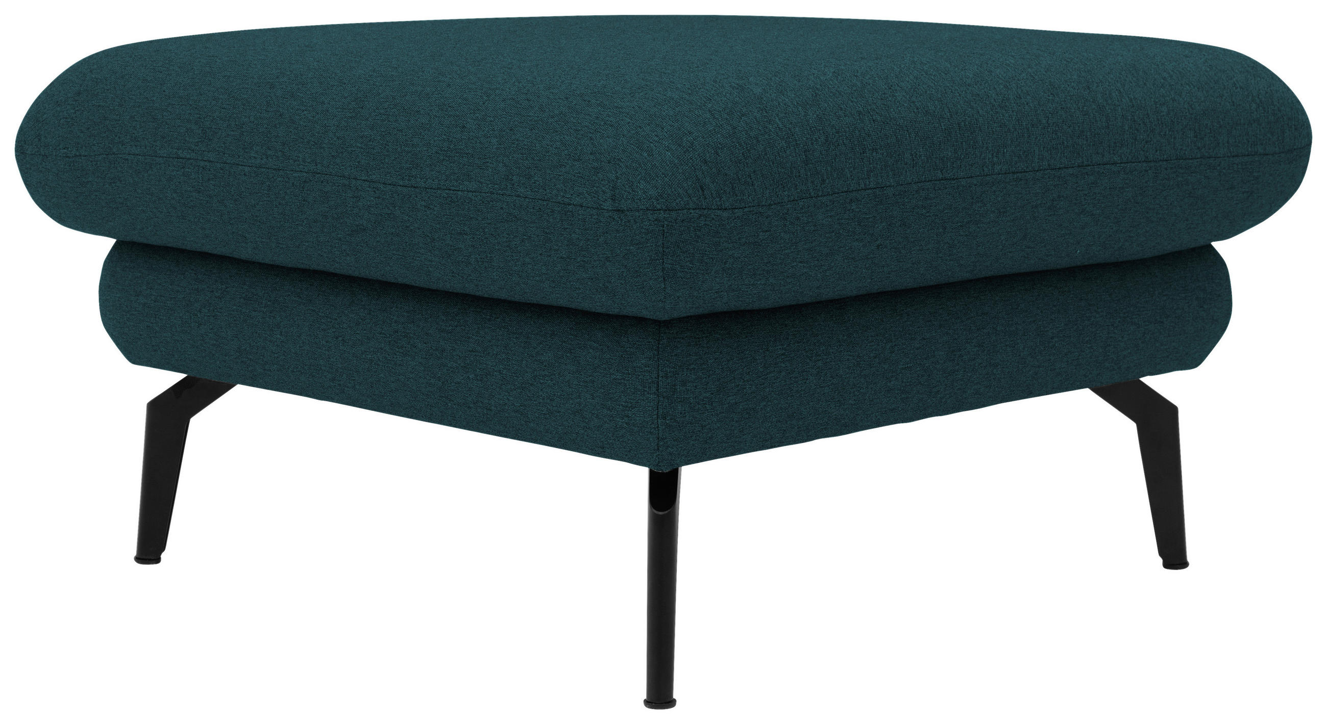 HOCKER Webstoff Petrol  - Petrol/Schwarz, Design, Textil/Metall (82/45/82cm) - MID.YOU