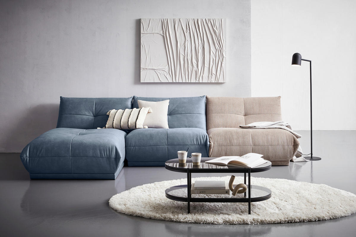 SOFFMODUL i läderimitation blågrå  - blågrå, Trend, textil (105/80/185cm) - Livetastic