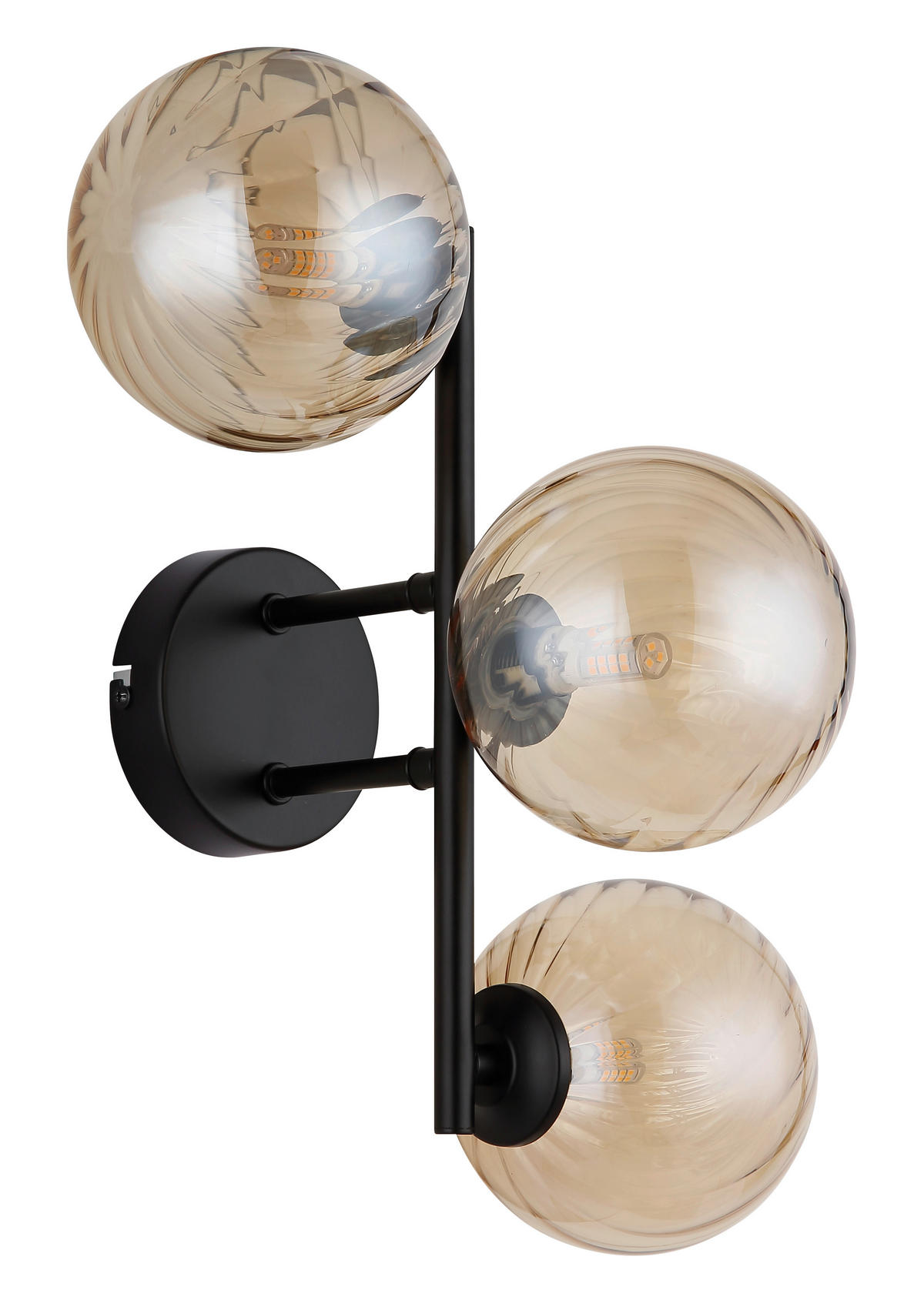 STENSKA SVETILKA  Conor ////G9 - oranžna/črni krom, Design, kovina/steklo (36/28/25cm) - Globo