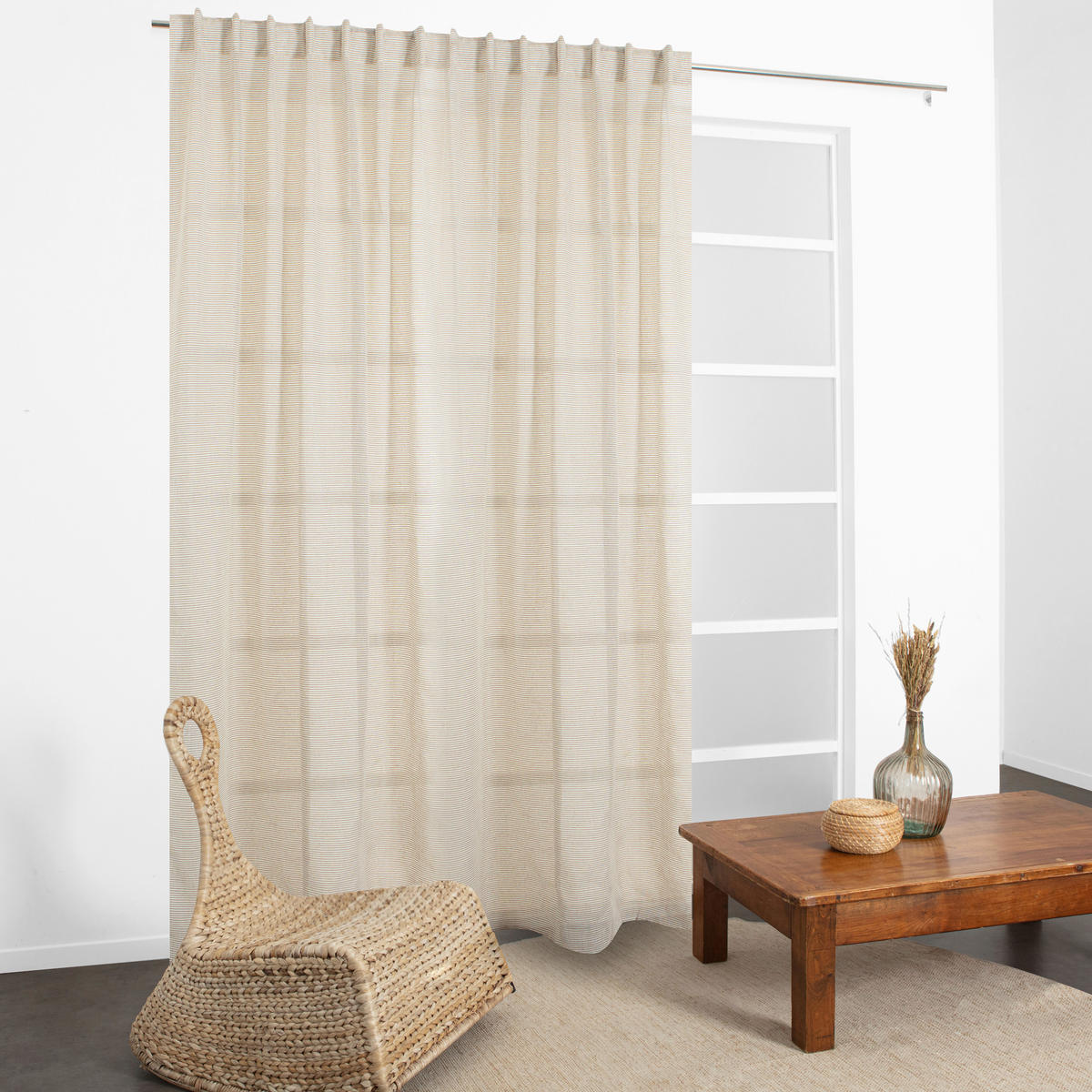 FERTIGVORHANG transparent  - Greige, Basics, Textil (140/240cm)