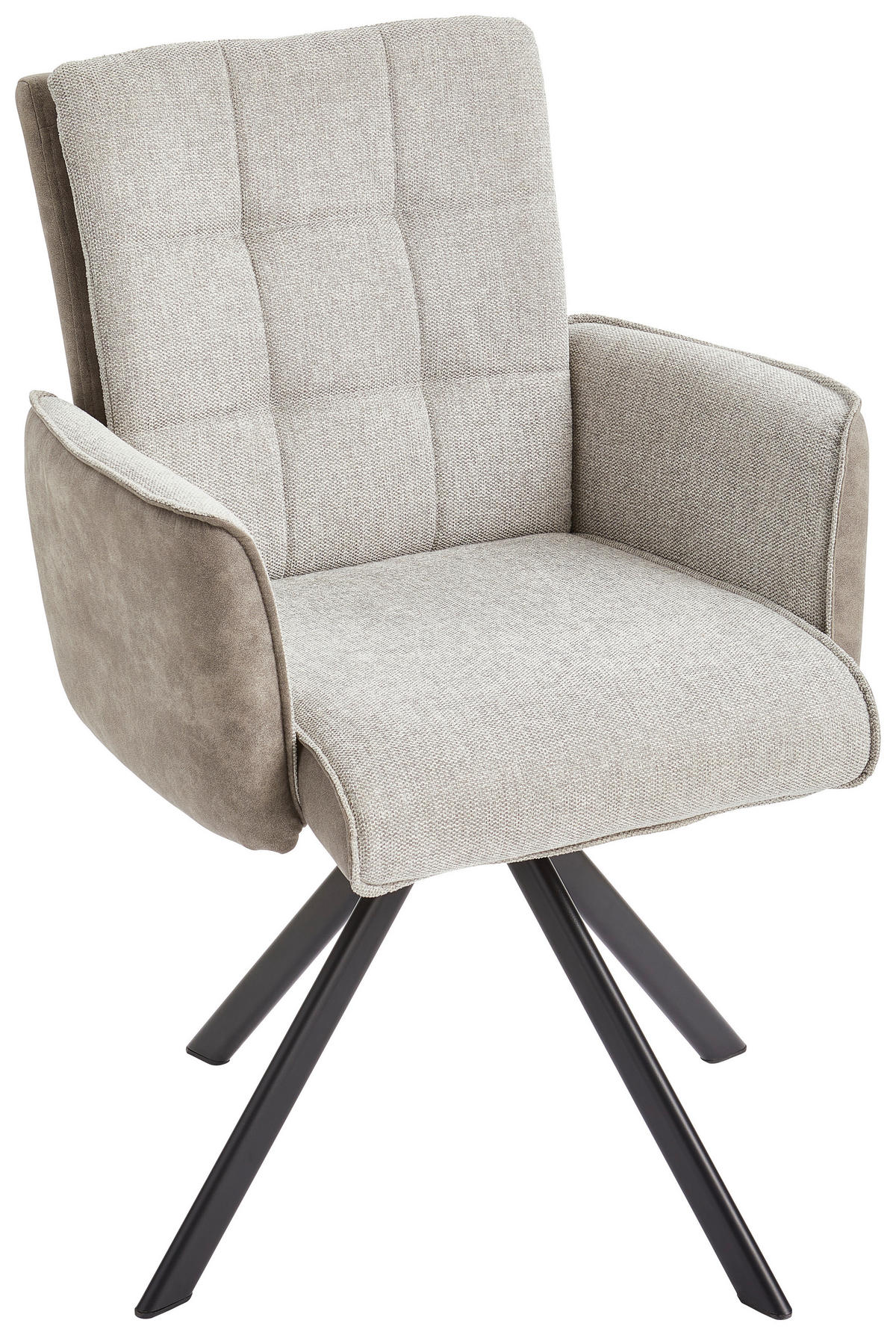 ARMLEHNSTUHL  in Eisen Webstoff, Leinenoptik  - Schwarz/Grau, MODERN, Holz/Textil (61/91/64cm) - Livetastic