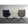 ARMLEHNSTUHL  Stoffauswahl, Sitzfläche 360° drehbar, automatische Rückholfunktion Webstoff  Schwarz, Beige  - Beige/Schwarz, Design, Textil/Metall (62/92/66cm) - Dieter Knoll