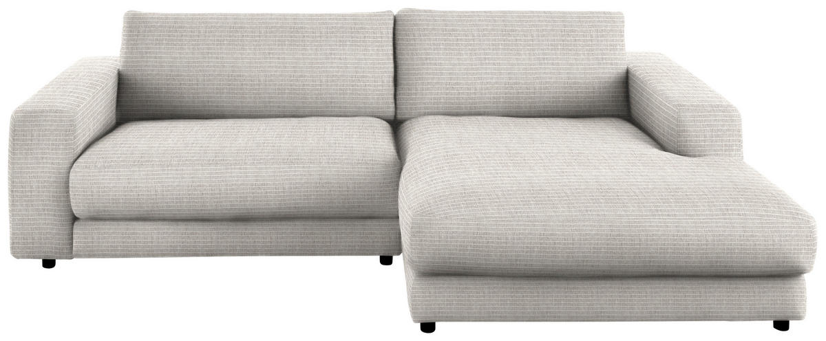 ECKSOFA in Chenille Hellgrau  - Hellgrau/Schwarz, Design, Kunststoff/Textil (270/190cm) - Lomoco