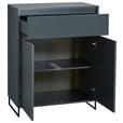 KOMMODE  in 80/103/38 cm  - Anthrazit/Schwarz, KONVENTIONELL, Holzwerkstoff/Metall (80/103/38cm) - Carryhome