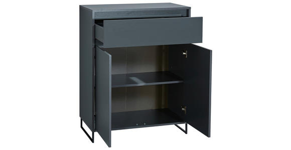KOMMODE  in 80/103/38 cm  - Anthrazit/Schwarz, KONVENTIONELL, Holzwerkstoff/Metall (80/103/38cm) - Carryhome