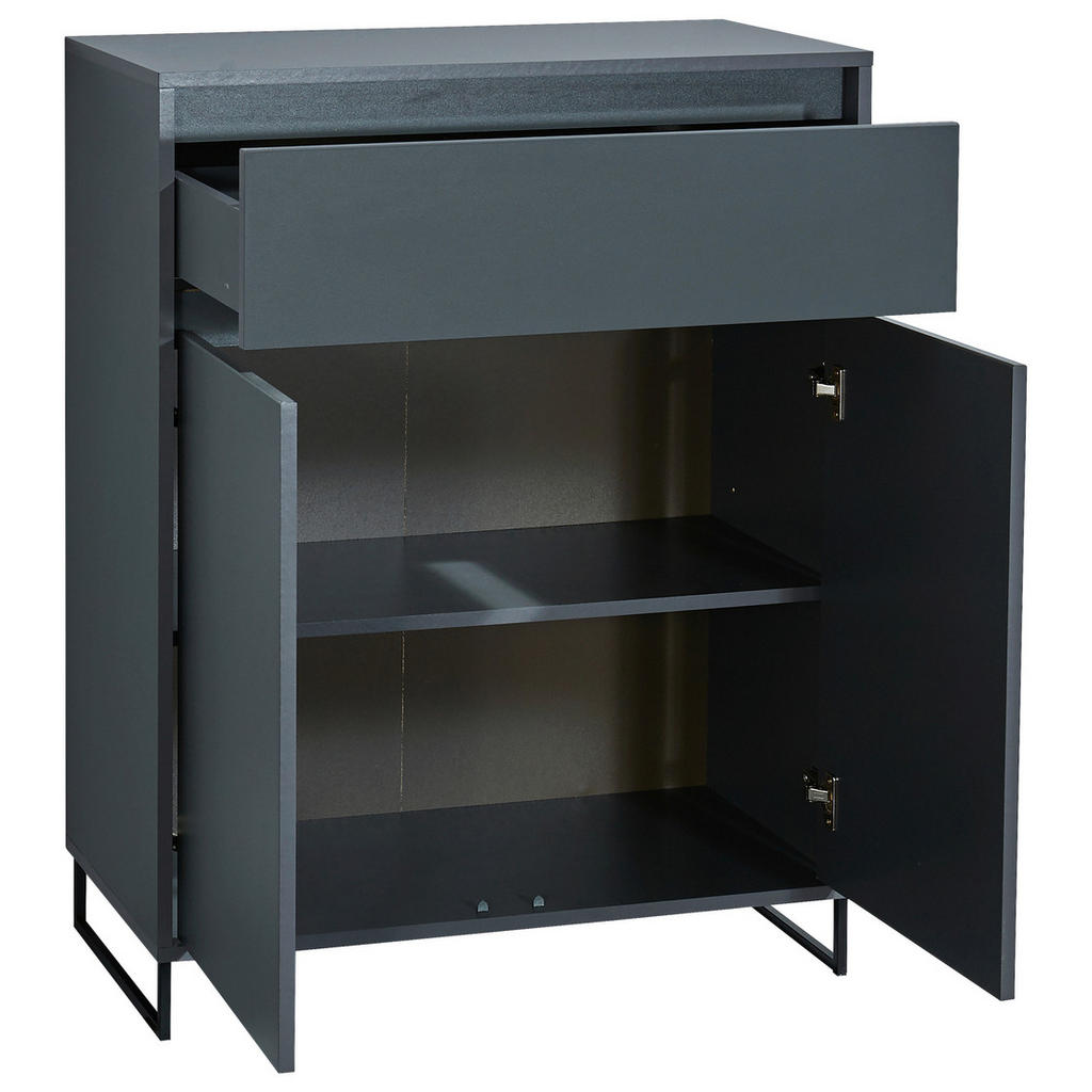 Thumbnail - Carryhome Kommode, Anthrazit, Holzwerkstoff, 1 Schubladen, 80x103x38 cm, Typenauswahl, stehend, Garderobe, Garderoben Ko...