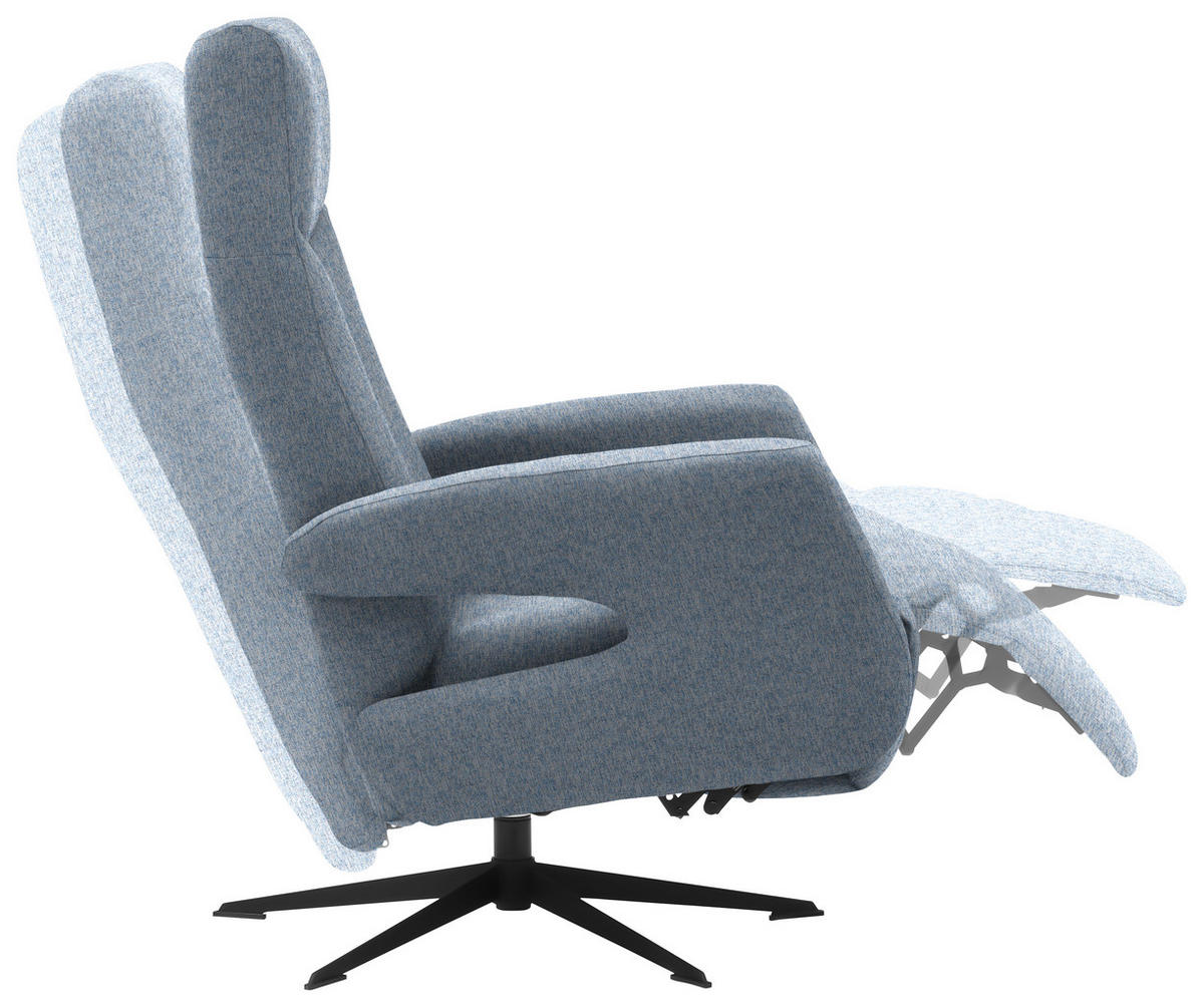 RELAXSESSEL in Textil Hellblau  - Schwarz/Hellblau, Design, Textil/Metall (74/105/82cm) - Welnova