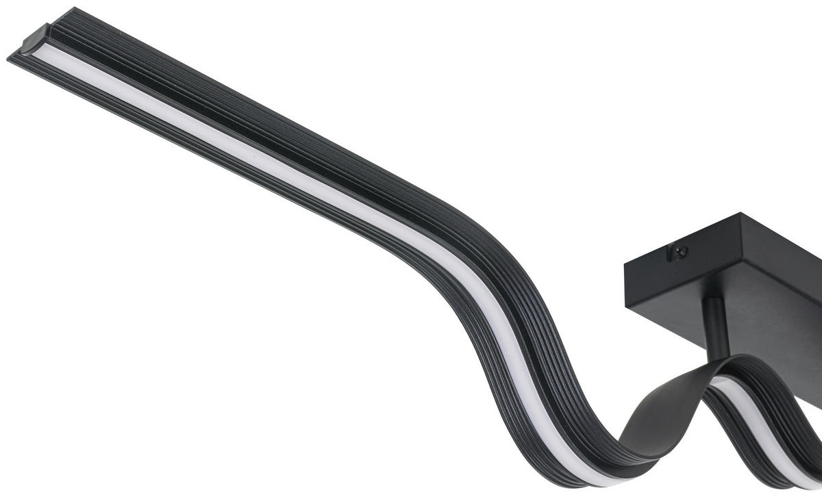 DECKENLEUCHTE 100/8/20,5 cm   - Schwarz, Trend, Kunststoff/Metall (100/8/20,5cm) - Collet's Monde