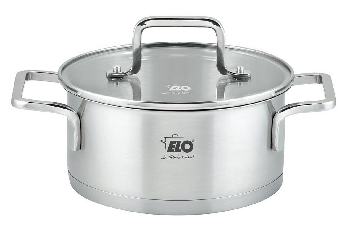 BRATENTOPF Topas 2,7 L  - Transparent/Silberfarben, Basics, Glas/Metall (20cm) - ELO