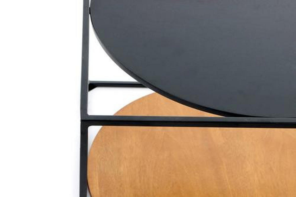 BEISTELLTISCH in Metall, Holzwerkstoff 50/50/36 cm  - Schwarz/Braun, Basics, Holzwerkstoff/Metall (50/50/36cm) - Kayoom