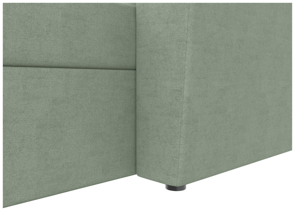 WOHNLANDSCHAFT TERMOLI Mintgrün Jacquard  - Schwarz/Mintgrün, Design, Kunststoff/Textil (212/297/155cm) - MID.YOU