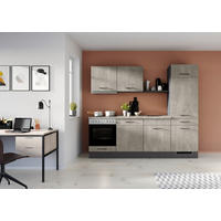 KÜCHENBLOCK 240 cm   in Graphitfarben, Grau  - Schwarz/Graphitfarben, Trend, Holzwerkstoff/Metall (240cm) - Impuls