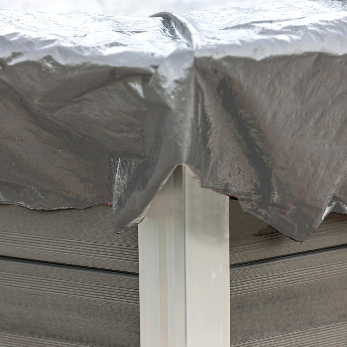 POOLABDECKPLANE 436/854 cm  - Grau, KONVENTIONELL, Kunststoff (436/854cm) - Gre