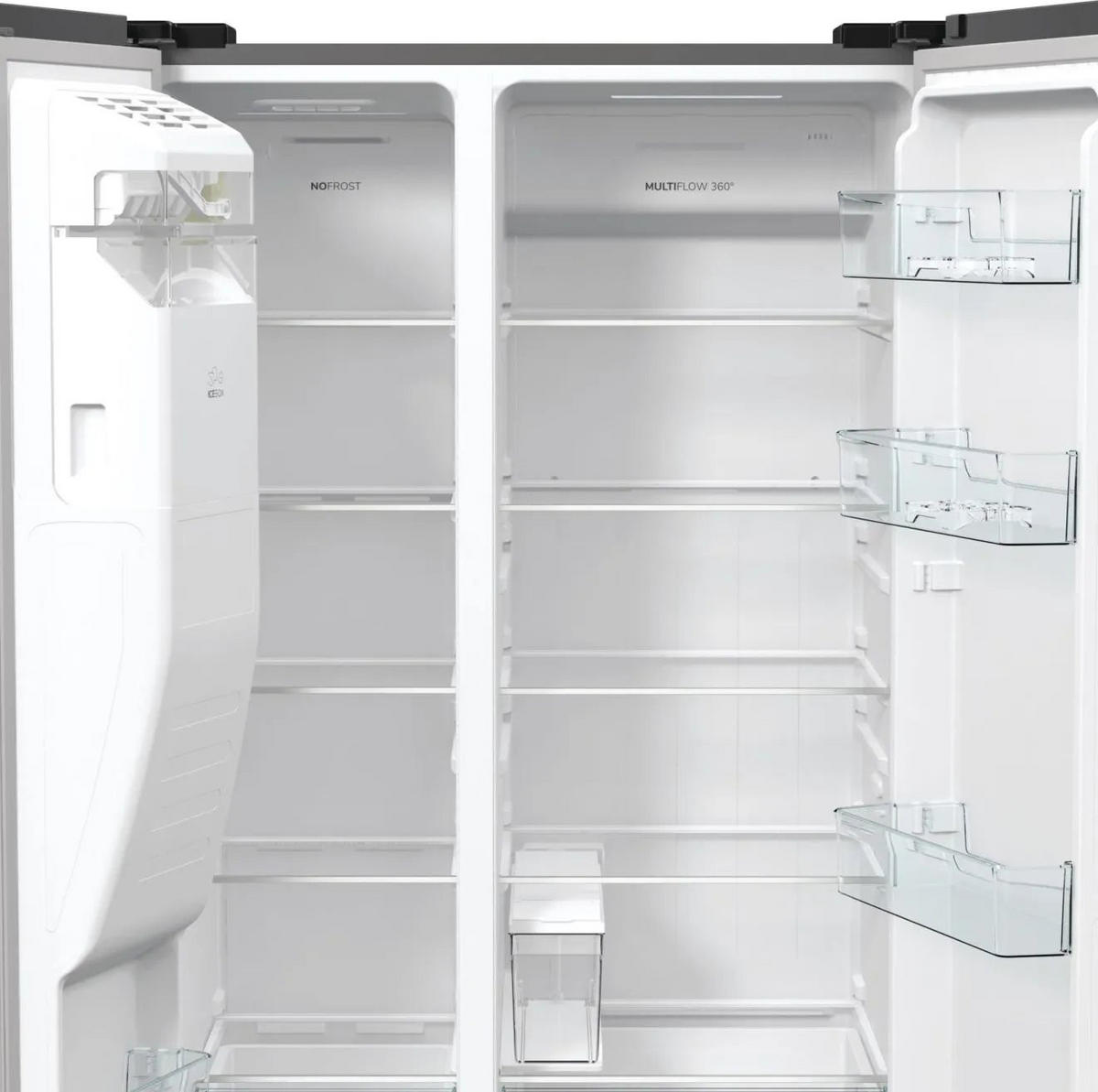 SIDE-BY-SIDE 91,5/178,6/69,8 cm NRR9185ESXL  - Edelstahlfarben, MODERN, Glas/Kunststoff (91,5/178,6/69,8cm) - Gorenje