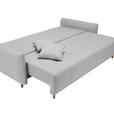 SCHLAFSOFA mit Rücken echt Webstoff Hellgrau - Eichefarben/Hellgrau, Design, Holz/Textil (227/98/113cm) - Carryhome