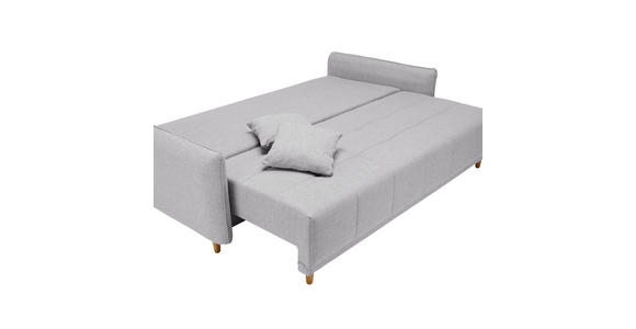 SCHLAFSOFA mit Rücken echt Webstoff Hellgrau - Eichefarben/Hellgrau, Design, Holz/Textil (227/98/113cm) - Carryhome