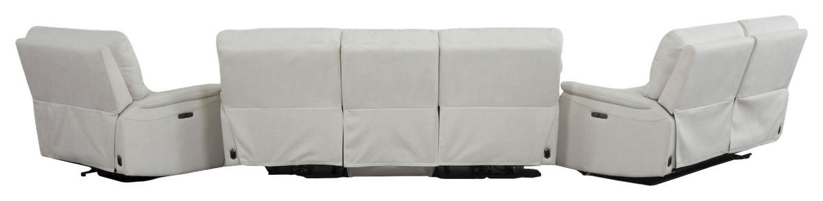 RECLINERFÅTÖLJ i vävt tyg cremefärgad  - svart/cremefärgad, Klassisk, metall/textil (102/99/98cm) - Livetastic