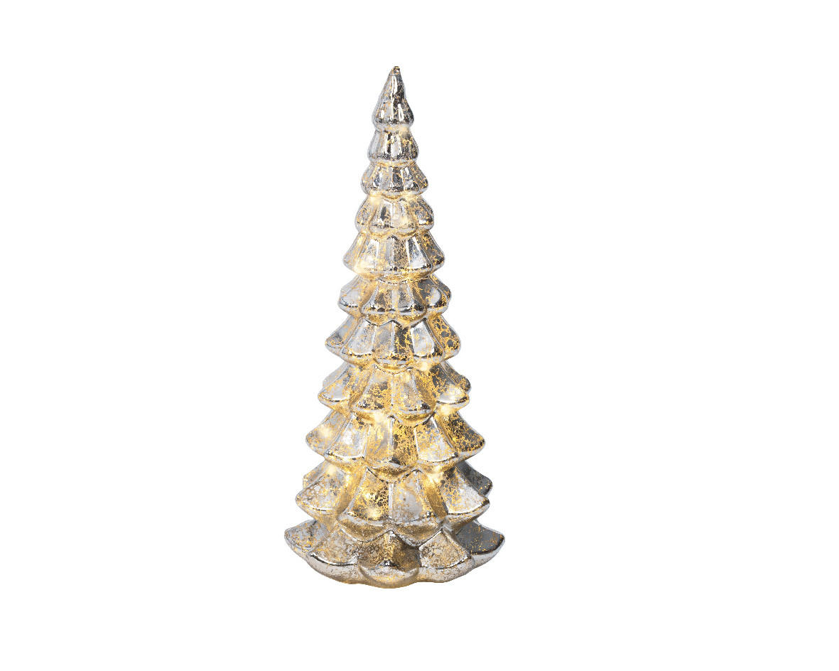 LED DÍSZLÁMPA - ezüstszínű, Lifestyle, Üveg (15,00/15,00/33,00cm)