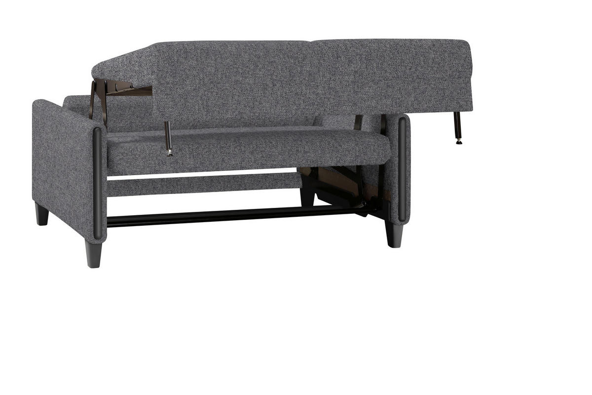 SCHLAFSOFA in Holz, Textil Grau, Schwarz  - Schwarz/Grau, Design, Holz/Textil (174/88/104cm) - Niels Andersson