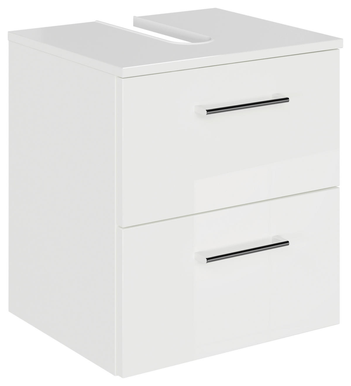 WASCHBECKENUNTERSCHRANK 45/49,8/38,3 cm  - Chromfarben/Weiß Hochglanz, KONVENTIONELL, Holzwerkstoff/Metall (45/49,8/38,3cm) - Sadena