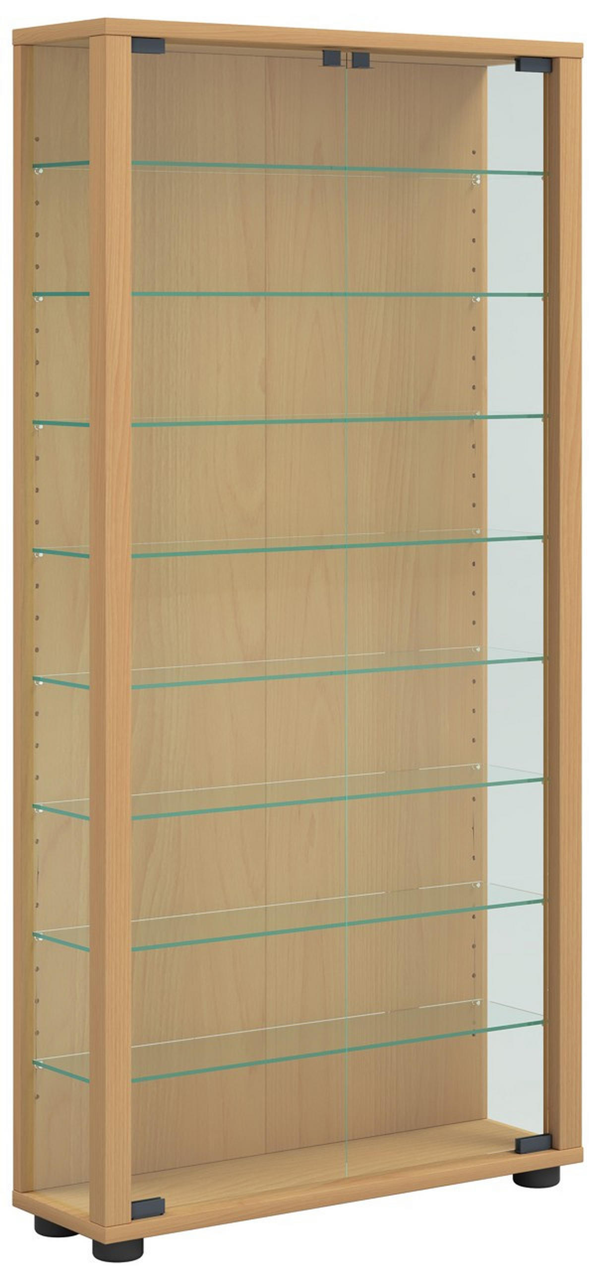 VITRINE Buchefarben  - Buchefarben, Modern, Glas/Holzwerkstoff (59/114,8/18cm) - MID.YOU