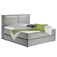 BOXSPRINGBETT 180/200 cm  in Hellgrau  - Hellgrau/Schwarz, Design, Textil (180/200cm) - home24