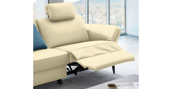 3-SITZER-SOFA in Leder Creme  - Creme/Schwarz, Design, Leder/Metall (190/84/99cm) - Dieter Knoll