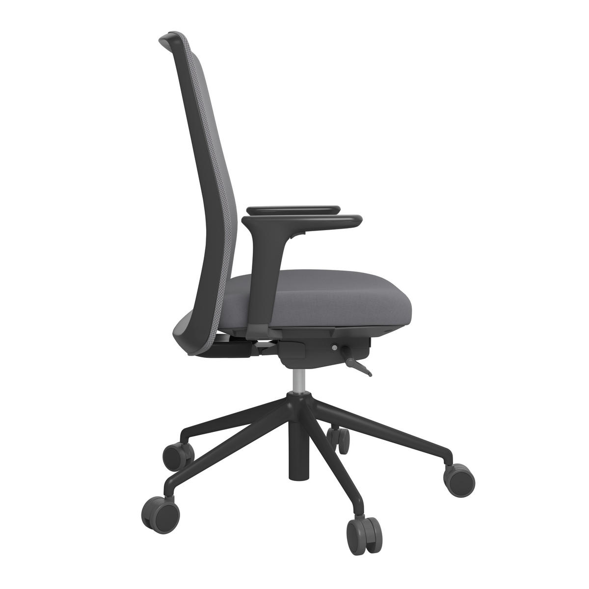 DREHSTUHL Grau, Schwarz, Dunkelgrau  - Dunkelgrau/Schwarz, MODERN, Kunststoff/Textil (70/103-115/70cm)