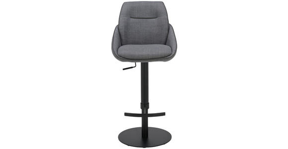 BARHOCKER in Metall, Textil Grau, Schwarz - Schwarz/Grau, Design, Textil/Metall (49/85.5-110/59cm) - Novel