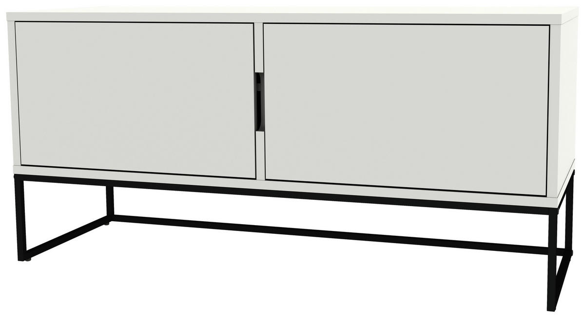 LOWBOARD Lipp  in 118/57/43 cm  - Schwarz/Weiß, Design, Holzwerkstoff/Metall (118/57/43cm)