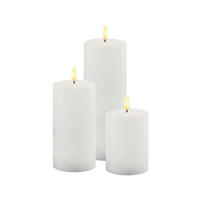 LED-Kerzenset, 3-teilig  - Weiß, Basics, Kunststoff (7,5/10/15/20cm)