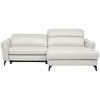 ECKSOFA Creme Echtleder  - Creme/Schwarz, Design, Leder/Metall (246/175cm) - Livetastic