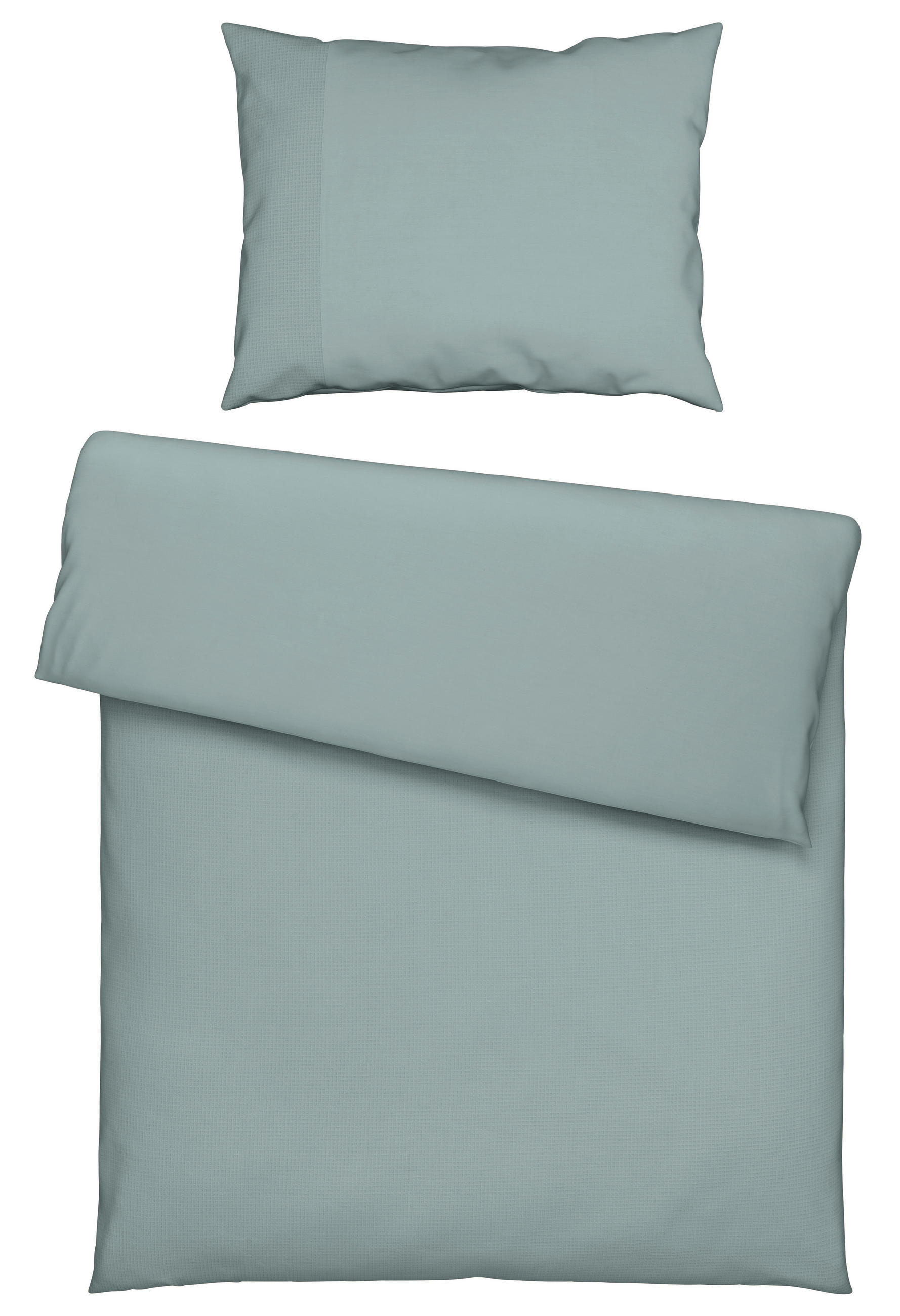 BETTWÄSCHE 2-teilig Waffelpiqué 140/200 cm  - Salbeigrün, Basics, Textil (140/200cm) - Esposa