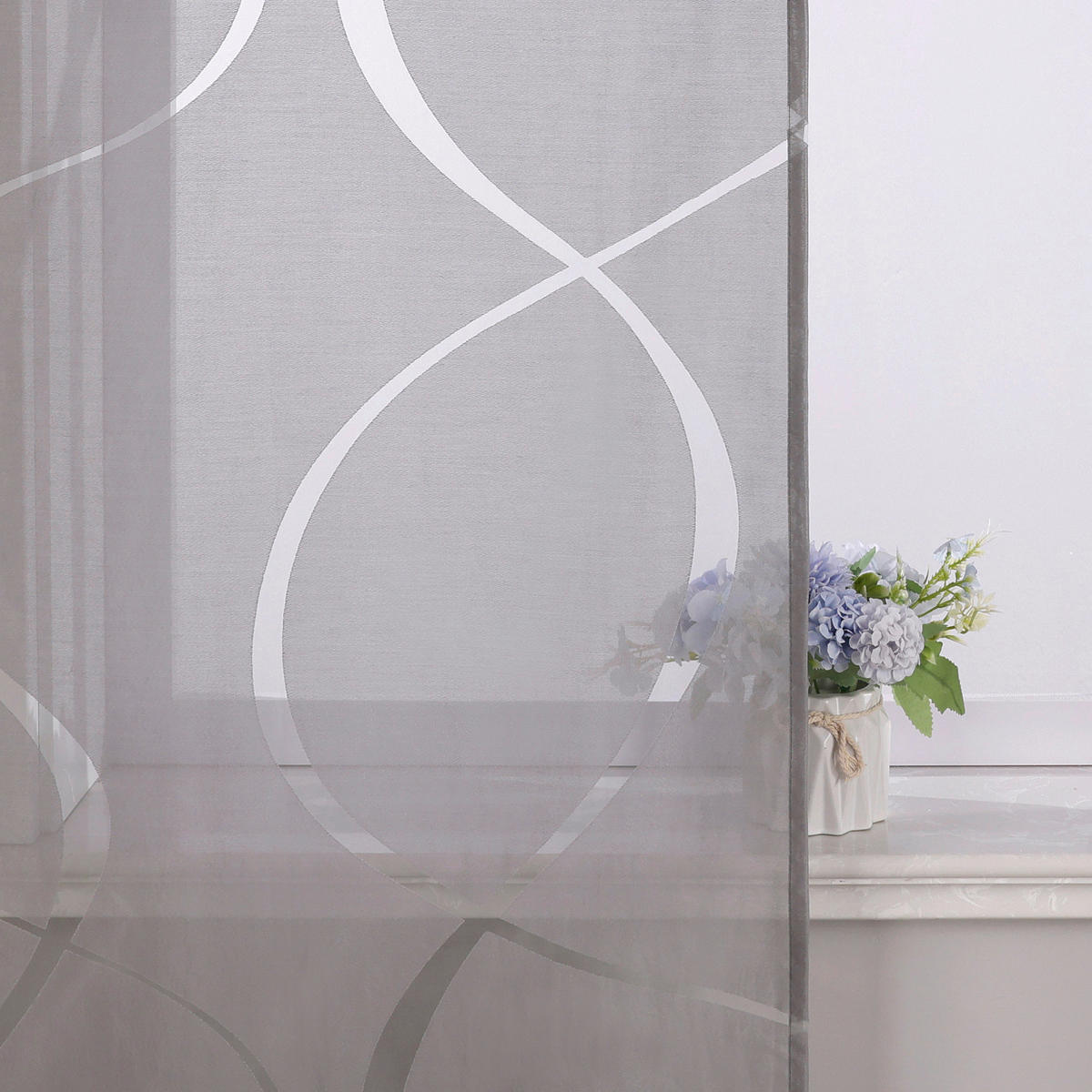FLÄCHENVORHANG   transparent   57/225 cm  - Hellgrau, Basics, Textil (57/225cm) - Joyswahl