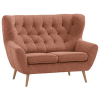 2-SITZER-SOFA in Flachgewebe Rostfarben  - Eichefarben/Rostfarben, Design, Holz/Holzwerkstoff (138/104/92cm) - Stylife