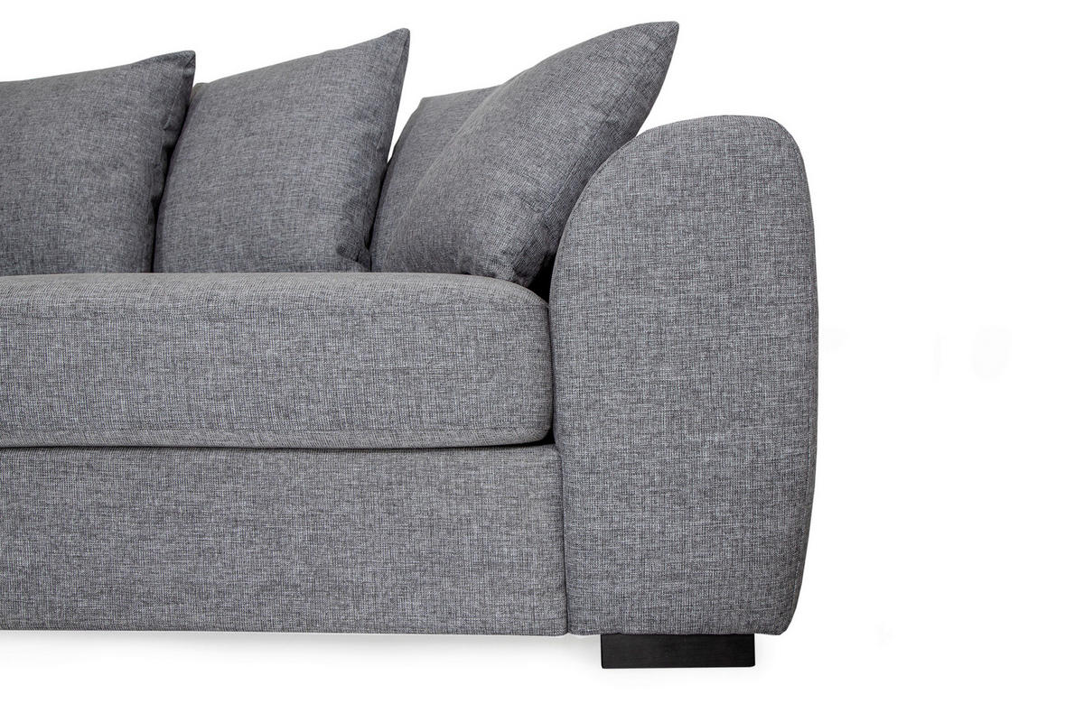 SOFFA i trä, textil grå  - svart/grå, Klassisk, trä/textil (241/299cm) - Carryhome