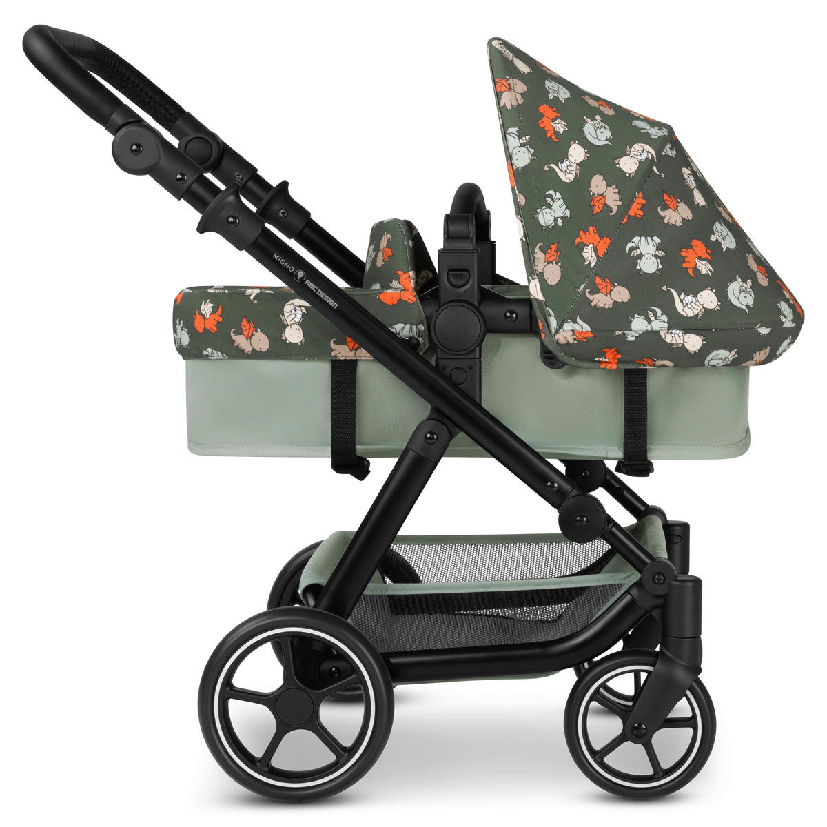 PUPPENWAGEN - Multicolor/Olivgrün, Basics, Textil/Metall (62/45/67cm) - ABC Design