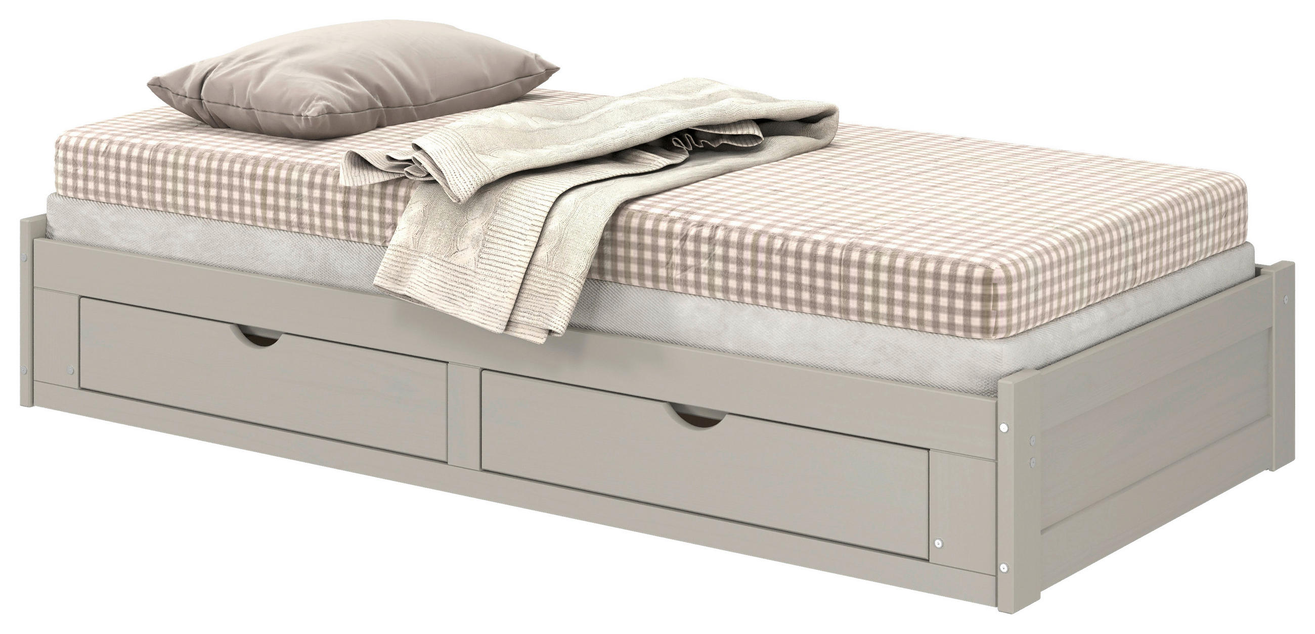 AUSZIEHBETT 200/90/180 cm,  in Taupe, Lattenrost, Bettschubladen, Bettkasten  - Taupe/Naturfarben, MODERN, Holz/Holzwerkstoff (200/90/180cm) - P & B