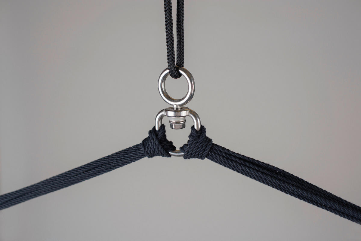 HÄNGESESSEL comfort org.cotton 110/160/180 cm  - Weiß/Grau, KONVENTIONELL, Holz/Textil (110/160/180cm) - La Siesta