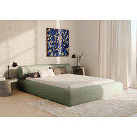 POLSTERBETT 200/200 cm,  in Grün, Lattenrost, Bettkasten,  - Schwarz/Grün, Design, Holz/Textil (200/200cm) - Chameo