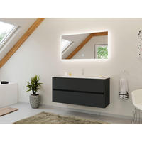 BADEZIMMER 2-teilig  in 120 cm  - Graphitfarben/Weiß, Basics, Holzwerkstoff/Stein (120cm) - MID.YOU