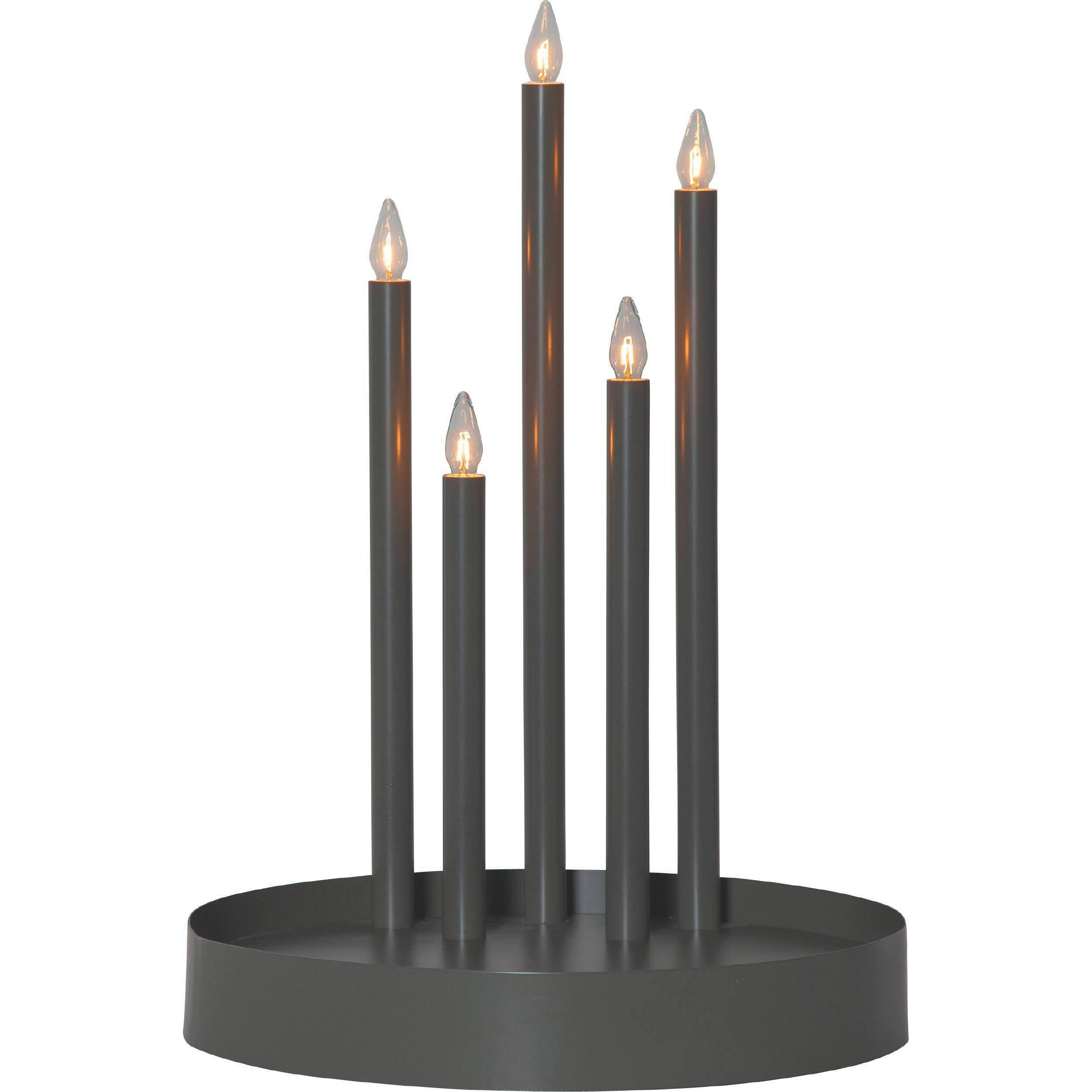 LED-KERZE  - Weiß/Grau, Basics, Kunststoff/Metall (32/46cm) - Eglo