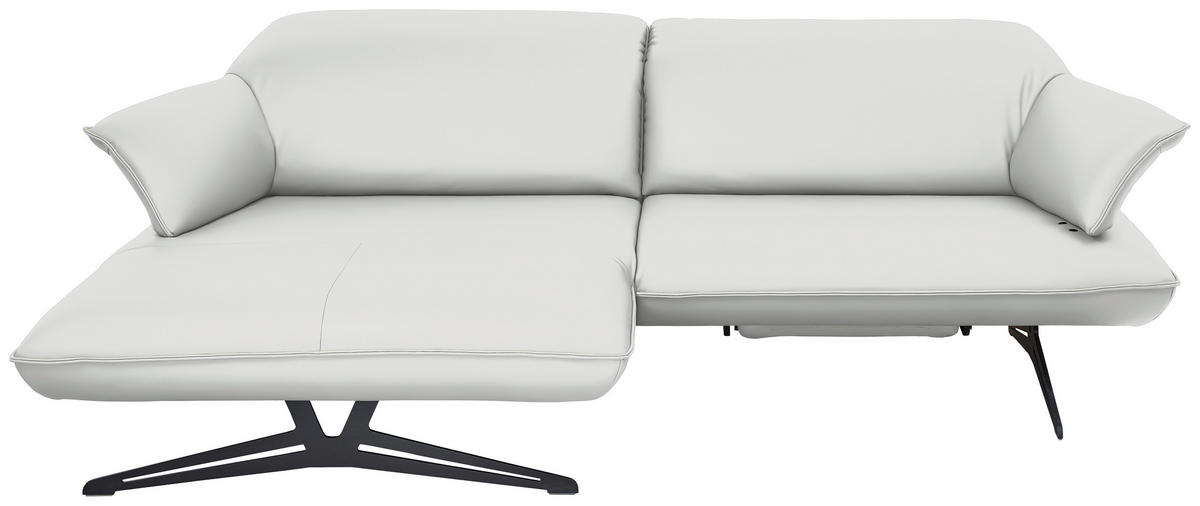ECKSOFA in Echtleder Weiss  - Weiss/Beige, Design, Leder/Metall (169/252cm) - Koinor