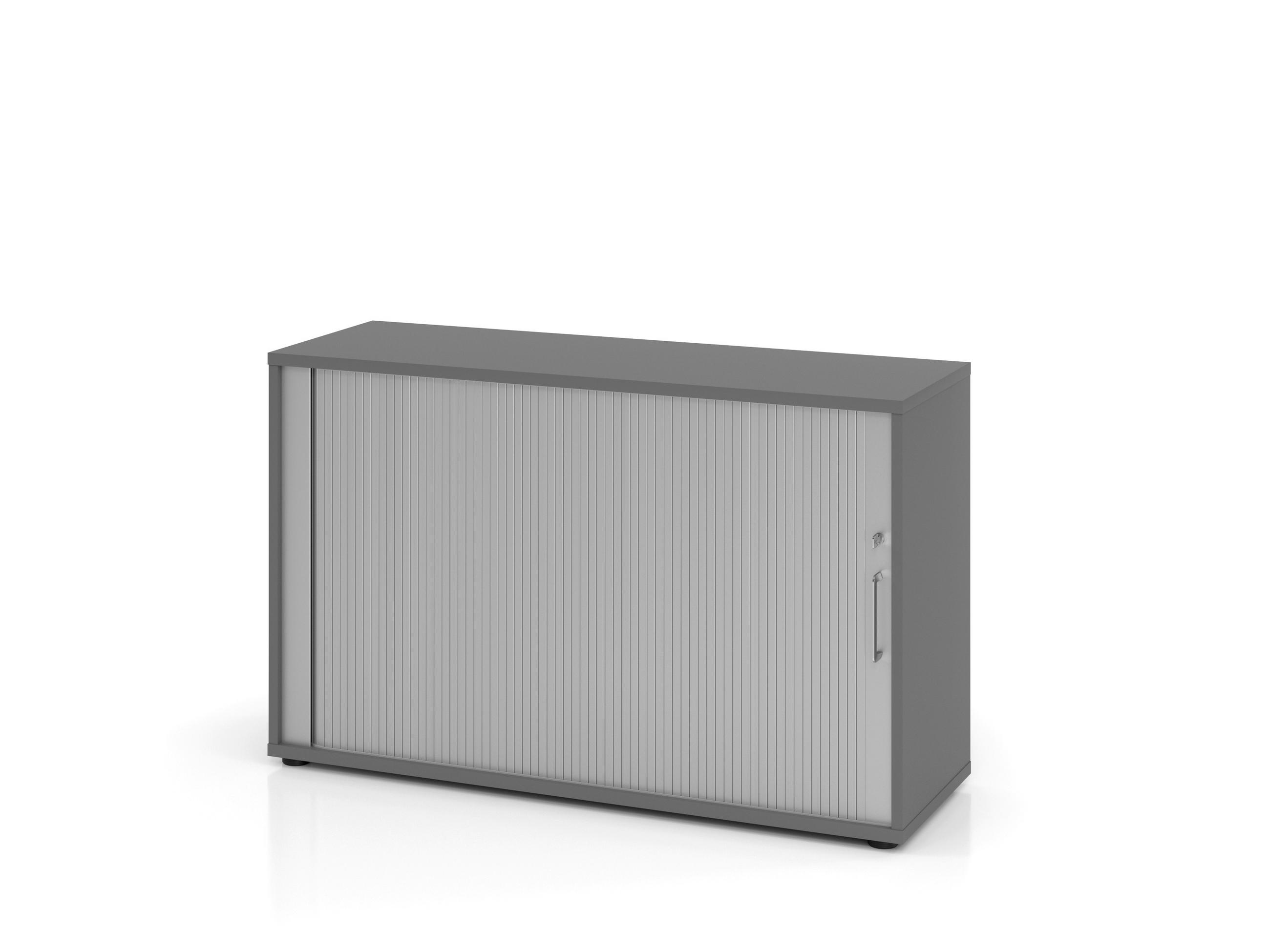 ROLLOSCHRANK Graphitfarben, Silberfarben  - Silberfarben/Graphitfarben, KONVENTIONELL, Holz/Holzwerkstoff (120/74,8/40cm) - Venda