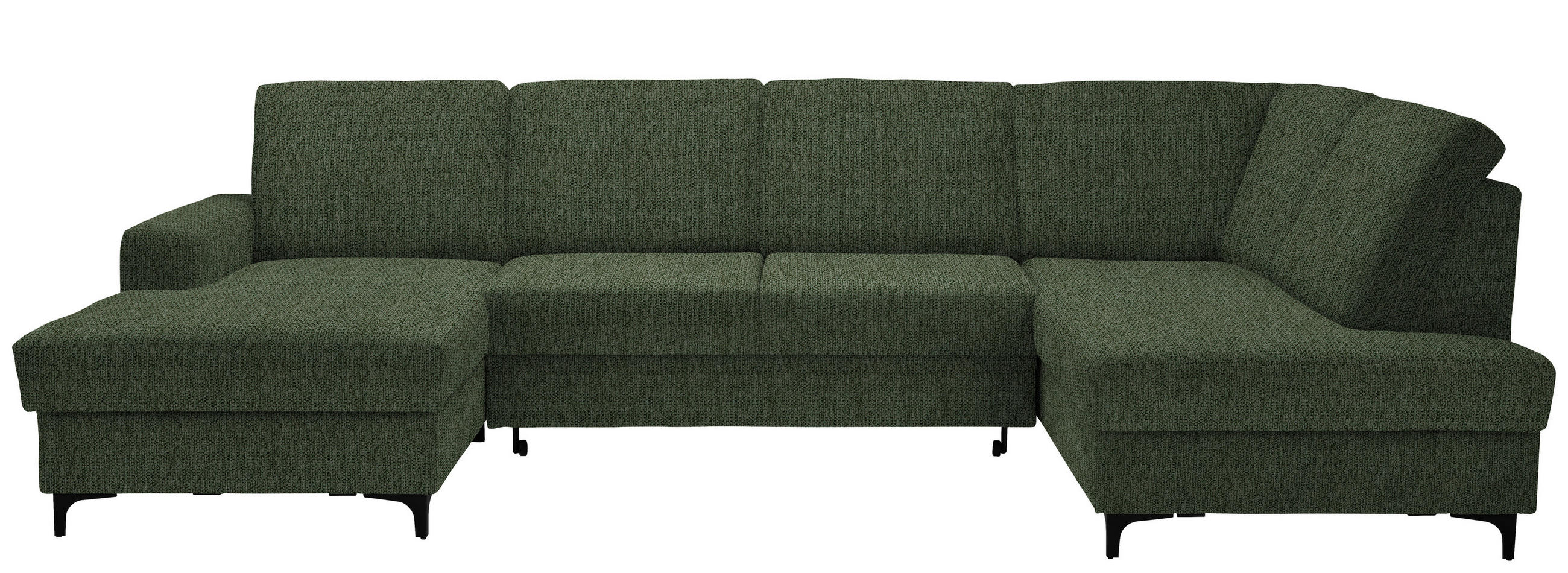 WOHNLANDSCHAFT Webstoff Grün  - Schwarz/Grün, Konventionell, Textil/Metall (167/317/185cm) - Stylife