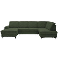 WOHNLANDSCHAFT Webstoff Grün  - Schwarz/Grün, Konventionell, Textil/Metall (167/317/185cm) - Stylife