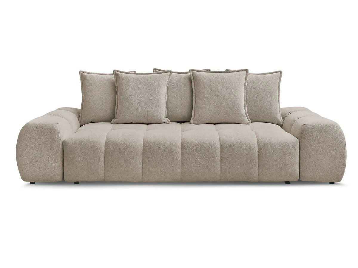 SCHLAFSOFA EVEREST  mit Armteil links, Armteil rechts Flachgewebe Taupe  - Taupe/Schwarz, MODERN, Kunststoff/Textil (278/115/90cm) - Livetastic