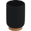ZAHNPUTZBECHER MARLENE  - Schwarz/Braun, Basics, Holz/Keramik (6,7/10cm) - Sadena