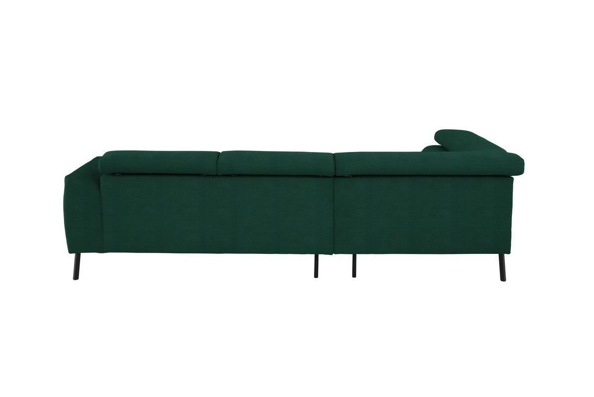 ECKSOFA in Feincord Waldgrün  205/280 cm  - Waldgrün/Schwarz, Design, Textil/Metall (205/280cm) - Xora